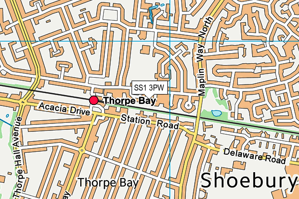 SS1 3PW map - OS VectorMap District (Ordnance Survey) SS1 3PW map - OS VectorMap District (Ordnance Survey)
