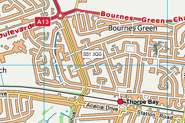 SS1 3QG map - OS VectorMap District (Ordnance Survey) SS1 3QG map - OS VectorMap District (Ordnance Survey)