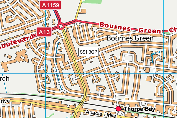 SS1 3QP map - OS VectorMap District (Ordnance Survey) SS1 3QP map - OS VectorMap District (Ordnance Survey)