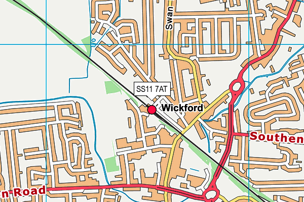 SS11 7AT map - OS VectorMap District (Ordnance Survey)