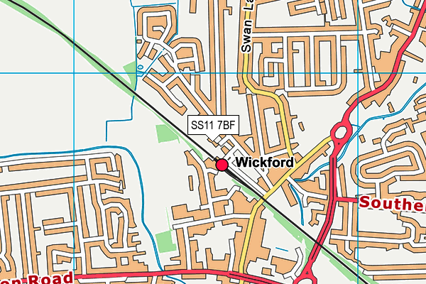 SS11 7BF map - OS VectorMap District (Ordnance Survey) SS11 7BF map - OS VectorMap District (Ordnance Survey)