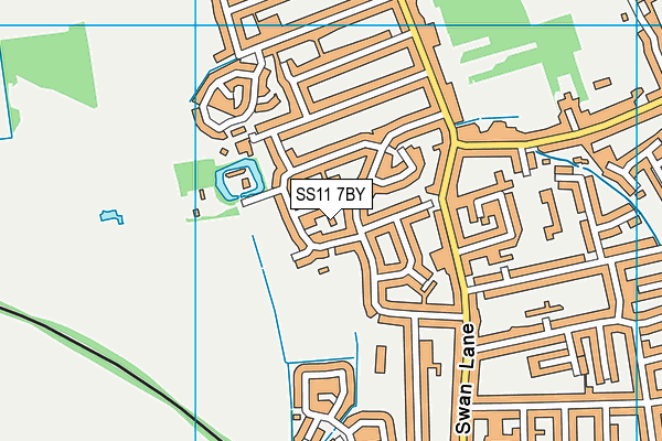 SS11 7BY map - OS VectorMap District (Ordnance Survey) SS11 7BY map - OS VectorMap District (Ordnance Survey)