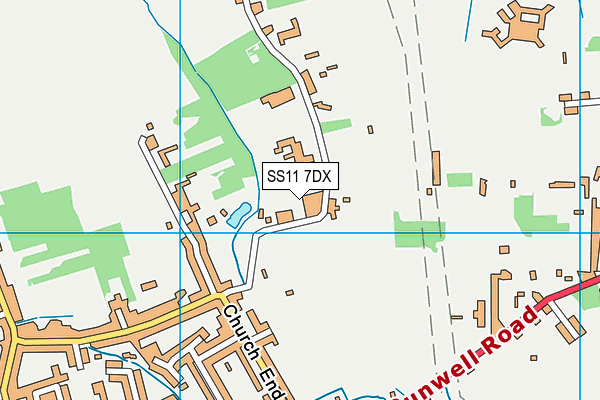 SS11 7DX map - OS VectorMap District (Ordnance Survey) SS11 7DX map - OS VectorMap District (Ordnance Survey)