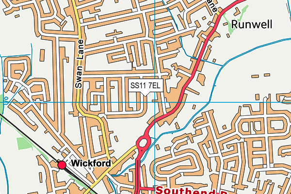 SS11 7EL map - OS VectorMap District (Ordnance Survey) SS11 7EL map - OS VectorMap District (Ordnance Survey)