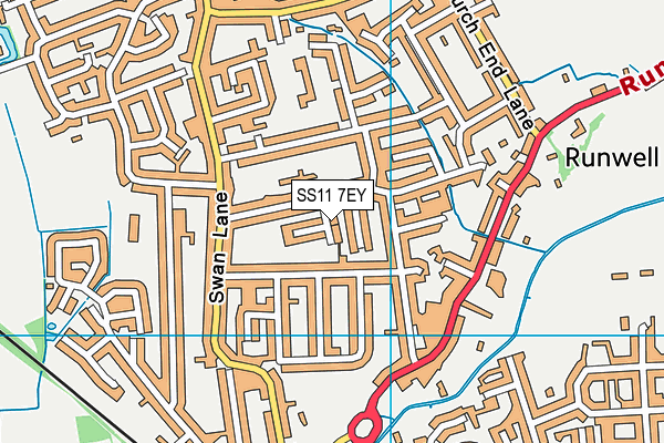 SS11 7EY map - OS VectorMap District (Ordnance Survey) SS11 7EY map - OS VectorMap District (Ordnance Survey)