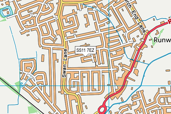 SS11 7EZ map - OS VectorMap District (Ordnance Survey) SS11 7EZ map - OS VectorMap District (Ordnance Survey)