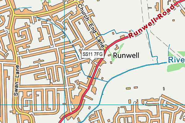SS11 7FG map - OS VectorMap District (Ordnance Survey) SS11 7FG map - OS VectorMap District (Ordnance Survey)