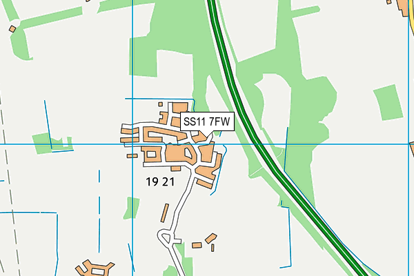 SS11 7FW map - OS VectorMap District (Ordnance Survey) SS11 7FW map - OS VectorMap District (Ordnance Survey)