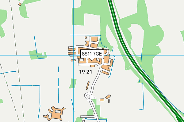 SS11 7GE map - OS VectorMap District (Ordnance Survey) SS11 7GE map - OS VectorMap District (Ordnance Survey)