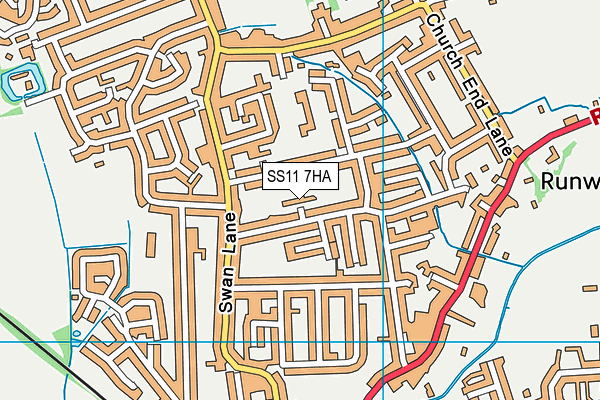 SS11 7HA map - OS VectorMap District (Ordnance Survey) SS11 7HA map - OS VectorMap District (Ordnance Survey)