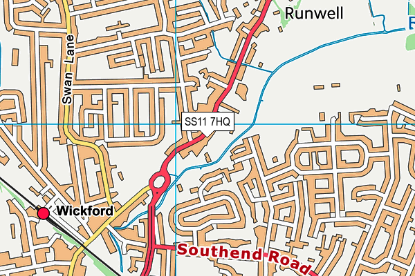SS11 7HQ map - OS VectorMap District (Ordnance Survey)