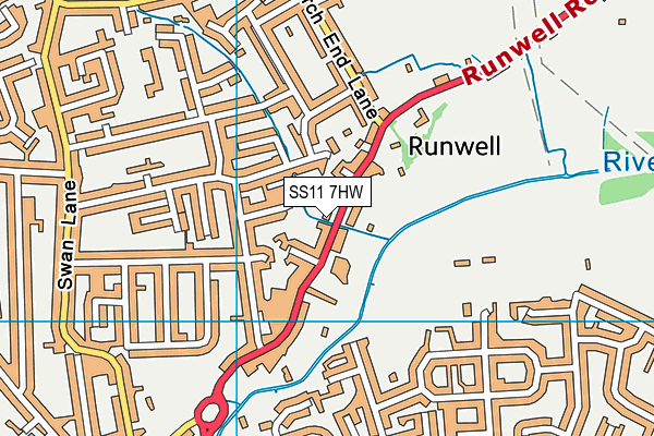 SS11 7HW map - OS VectorMap District (Ordnance Survey) SS11 7HW map - OS VectorMap District (Ordnance Survey)