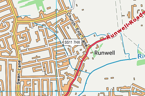 SS11 7HX map - OS VectorMap District (Ordnance Survey) SS11 7HX map - OS VectorMap District (Ordnance Survey)