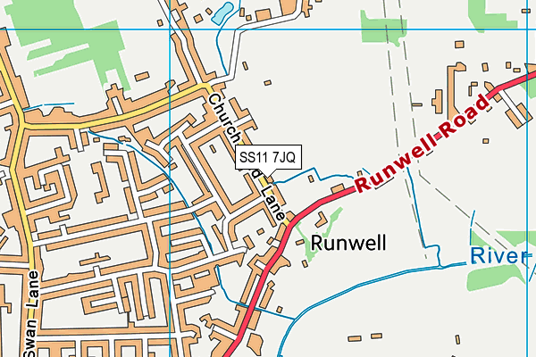 SS11 7JQ map - OS VectorMap District (Ordnance Survey)