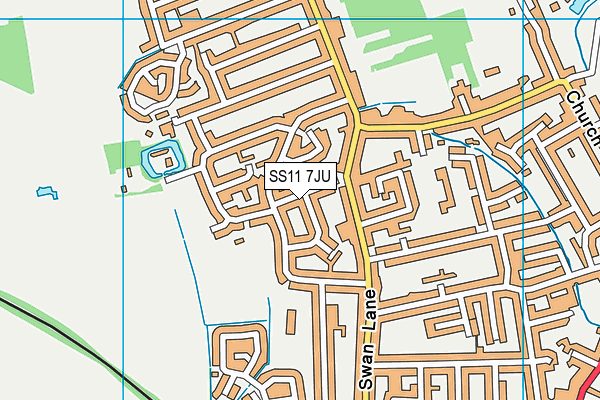SS11 7JU map - OS VectorMap District (Ordnance Survey) SS11 7JU map - OS VectorMap District (Ordnance Survey)