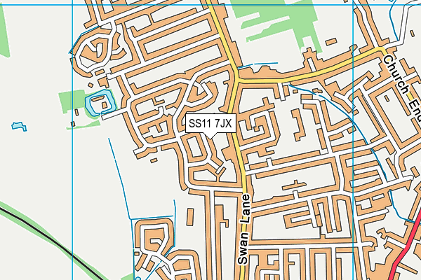 SS11 7JX map - OS VectorMap District (Ordnance Survey) SS11 7JX map - OS VectorMap District (Ordnance Survey)