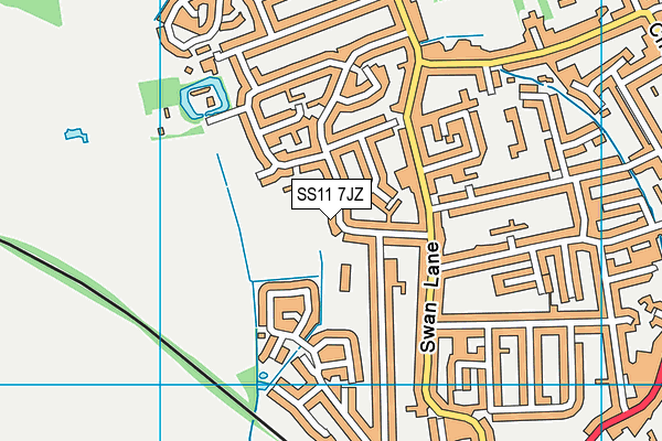 SS11 7JZ map - OS VectorMap District (Ordnance Survey) SS11 7JZ map - OS VectorMap District (Ordnance Survey)