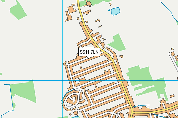 SS11 7LN map - OS VectorMap District (Ordnance Survey) SS11 7LN map - OS VectorMap District (Ordnance Survey)