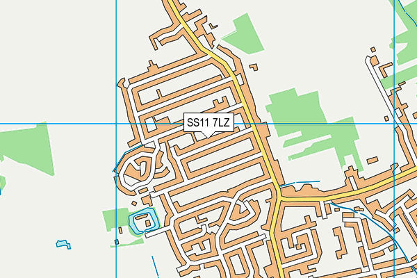SS11 7LZ map - OS VectorMap District (Ordnance Survey) SS11 7LZ map - OS VectorMap District (Ordnance Survey)