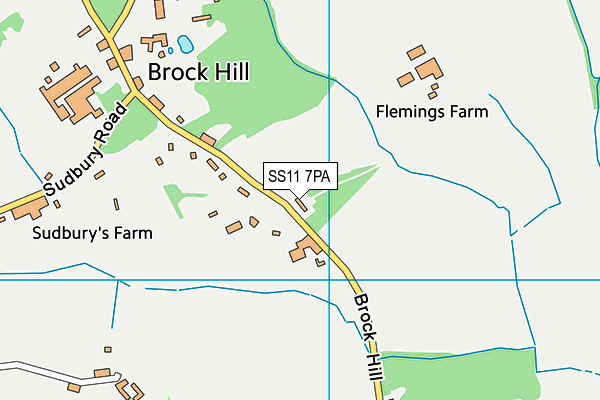 SS11 7PA map - OS VectorMap District (Ordnance Survey) SS11 7PA map - OS VectorMap District (Ordnance Survey)
