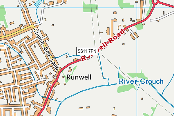 SS11 7PN map - OS VectorMap District (Ordnance Survey) SS11 7PN map - OS VectorMap District (Ordnance Survey)