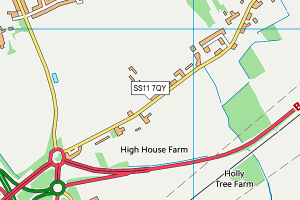 SS11 7QY map - OS VectorMap District (Ordnance Survey)