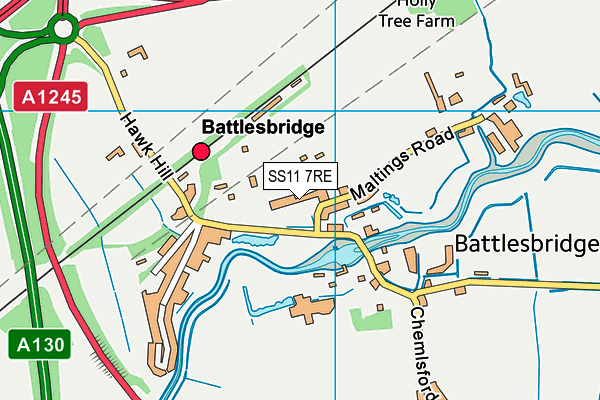 SS11 7RE map - OS VectorMap District (Ordnance Survey) SS11 7RE map - OS VectorMap District (Ordnance Survey)