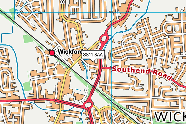 SS11 8AA map - OS VectorMap District (Ordnance Survey) SS11 8AA map - OS VectorMap District (Ordnance Survey)