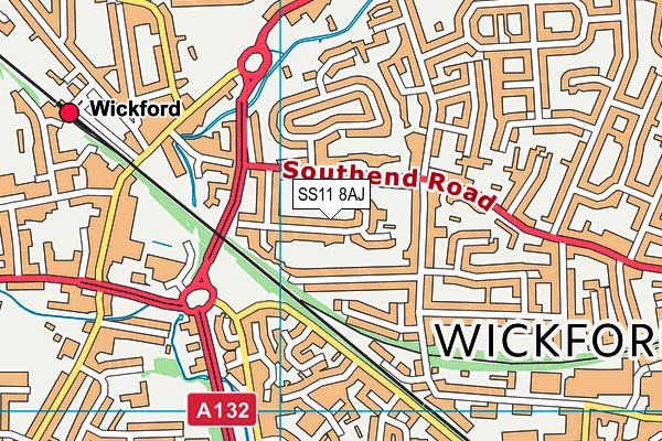 SS11 8AJ map - OS VectorMap District (Ordnance Survey) SS11 8AJ map - OS VectorMap District (Ordnance Survey)