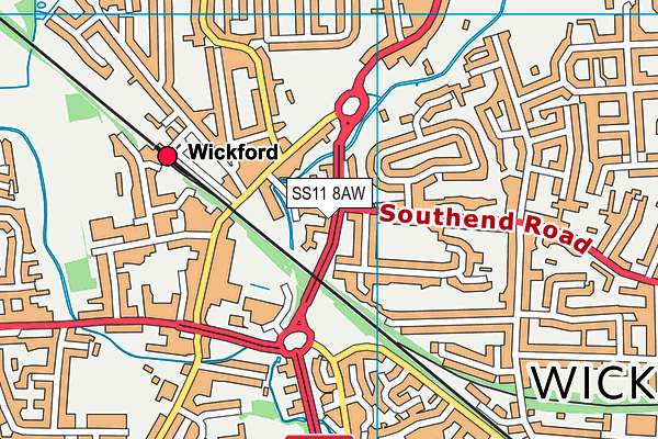 SS11 8AW map - OS VectorMap District (Ordnance Survey) SS11 8AW map - OS VectorMap District (Ordnance Survey)