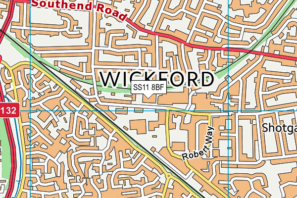 SS11 8BF map - OS VectorMap District (Ordnance Survey) SS11 8BF map - OS VectorMap District (Ordnance Survey)
