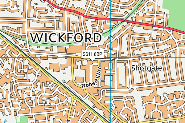 SS11 8BP map - OS VectorMap District (Ordnance Survey) SS11 8BP map - OS VectorMap District (Ordnance Survey)