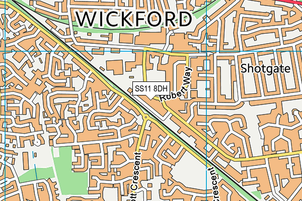 SS11 8DH map - OS VectorMap District (Ordnance Survey) SS11 8DH map - OS VectorMap District (Ordnance Survey)