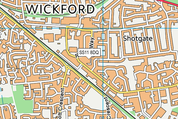 SS11 8DQ map - OS VectorMap District (Ordnance Survey) SS11 8DQ map - OS VectorMap District (Ordnance Survey)
