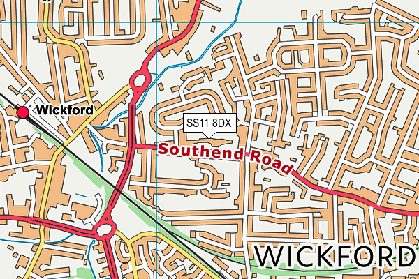SS11 8DX map - OS VectorMap District (Ordnance Survey) SS11 8DX map - OS VectorMap District (Ordnance Survey)