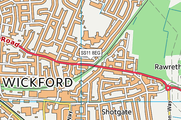 SS11 8EG map - OS VectorMap District (Ordnance Survey) SS11 8EG map - OS VectorMap District (Ordnance Survey)