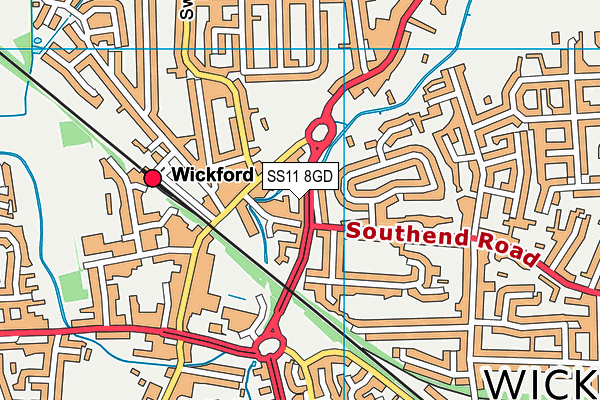 SS11 8GD map - OS VectorMap District (Ordnance Survey)