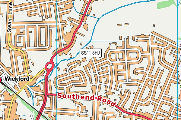 SS11 8HJ map - OS VectorMap District (Ordnance Survey) SS11 8HJ map - OS VectorMap District (Ordnance Survey)