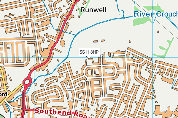 SS11 8HP map - OS VectorMap District (Ordnance Survey) SS11 8HP map - OS VectorMap District (Ordnance Survey)