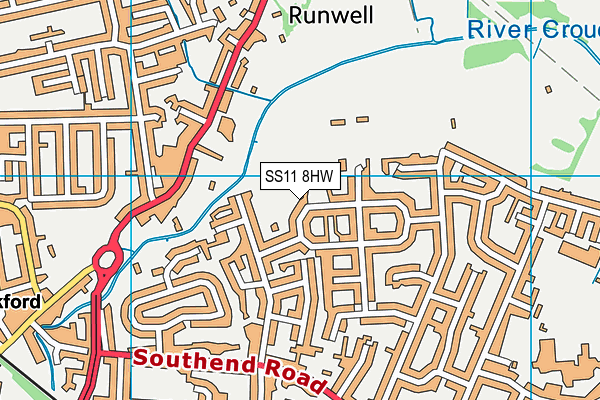 SS11 8HW map - OS VectorMap District (Ordnance Survey) SS11 8HW map - OS VectorMap District (Ordnance Survey)