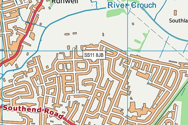 SS11 8JB map - OS VectorMap District (Ordnance Survey) SS11 8JB map - OS VectorMap District (Ordnance Survey)