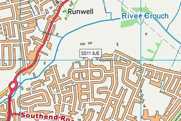 SS11 8JE map - OS VectorMap District (Ordnance Survey) SS11 8JE map - OS VectorMap District (Ordnance Survey)