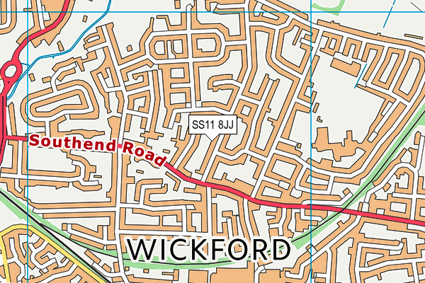 SS11 8JJ map - OS VectorMap District (Ordnance Survey) SS11 8JJ map - OS VectorMap District (Ordnance Survey)