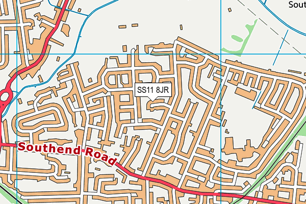 SS11 8JR map - OS VectorMap District (Ordnance Survey)