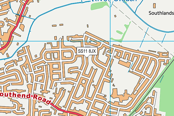 SS11 8JX map - OS VectorMap District (Ordnance Survey) SS11 8JX map - OS VectorMap District (Ordnance Survey)