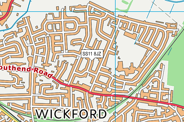 SS11 8JZ map - OS VectorMap District (Ordnance Survey) SS11 8JZ map - OS VectorMap District (Ordnance Survey)