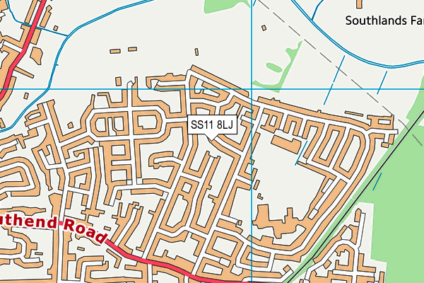 SS11 8LJ map - OS VectorMap District (Ordnance Survey) SS11 8LJ map - OS VectorMap District (Ordnance Survey)