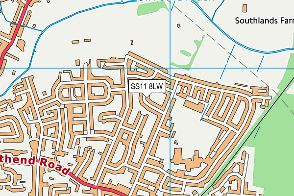 SS11 8LW map - OS VectorMap District (Ordnance Survey) SS11 8LW map - OS VectorMap District (Ordnance Survey)