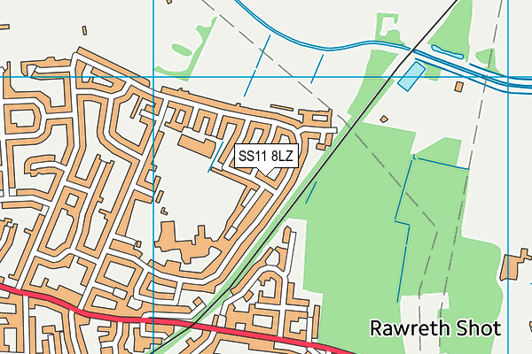 SS11 8LZ map - OS VectorMap District (Ordnance Survey) SS11 8LZ map - OS VectorMap District (Ordnance Survey)