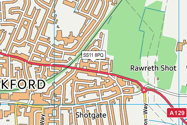 SS11 8PQ map - OS VectorMap District (Ordnance Survey) SS11 8PQ map - OS VectorMap District (Ordnance Survey)